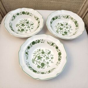 Green Floral Patterned Dining Bowls